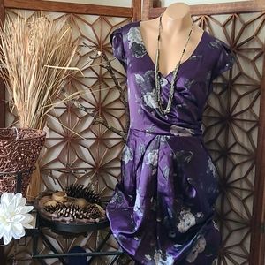 SALE DEEP PURPLE  MIDI MEDIUM COCKTAIL DRESS